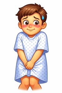 Patient in hospital gown
